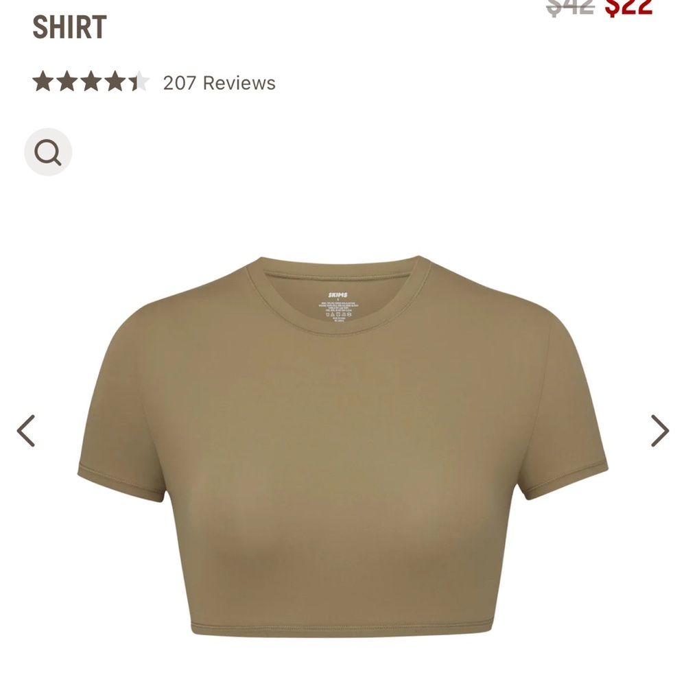 FITS EVERYBODY SUPER CROPPED T-SHIRT, khaki size L